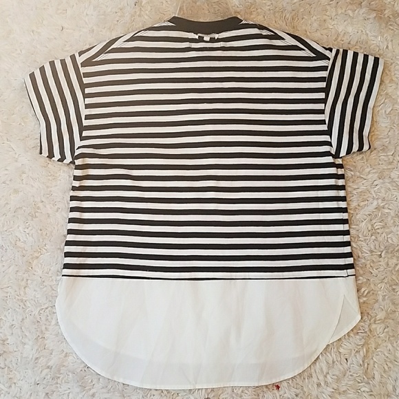 10 Crosby Derek Lam Blue and White Boxy Short Sleeve T-Shirt - Picture 5 of 5